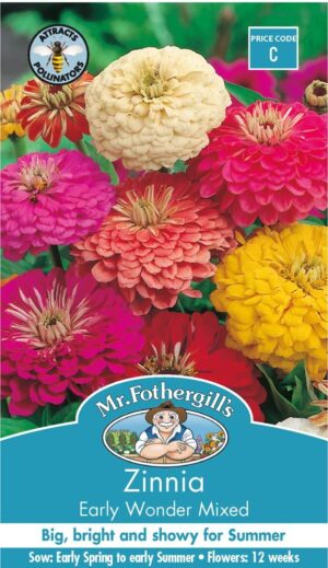 Mr. Fothergill’s Zinnia Early Wonder Mixed Seed Packet