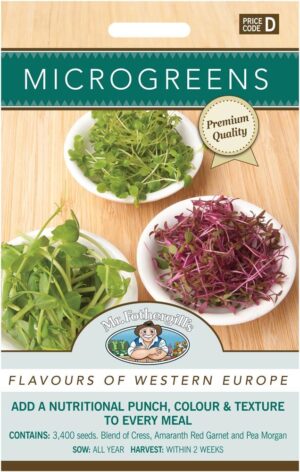 Mr. Fothergill’s Microgreens Flavours of Western Europe Seed Packet